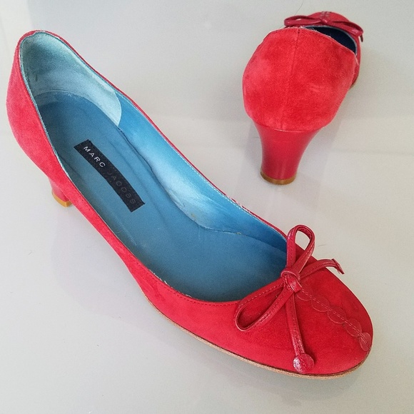 Marc Jacobs Shoes - Marc Jacobs Red Suede Kitten Heels